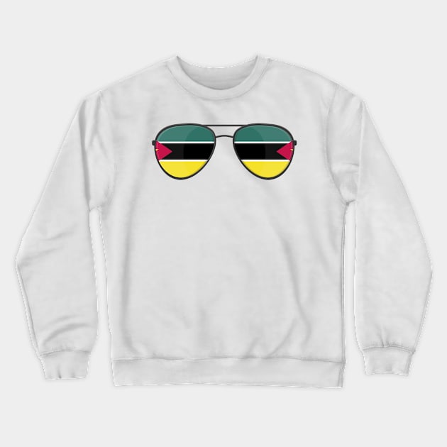 Mozambique Flag Sunglasses Crewneck Sweatshirt by BramCrye